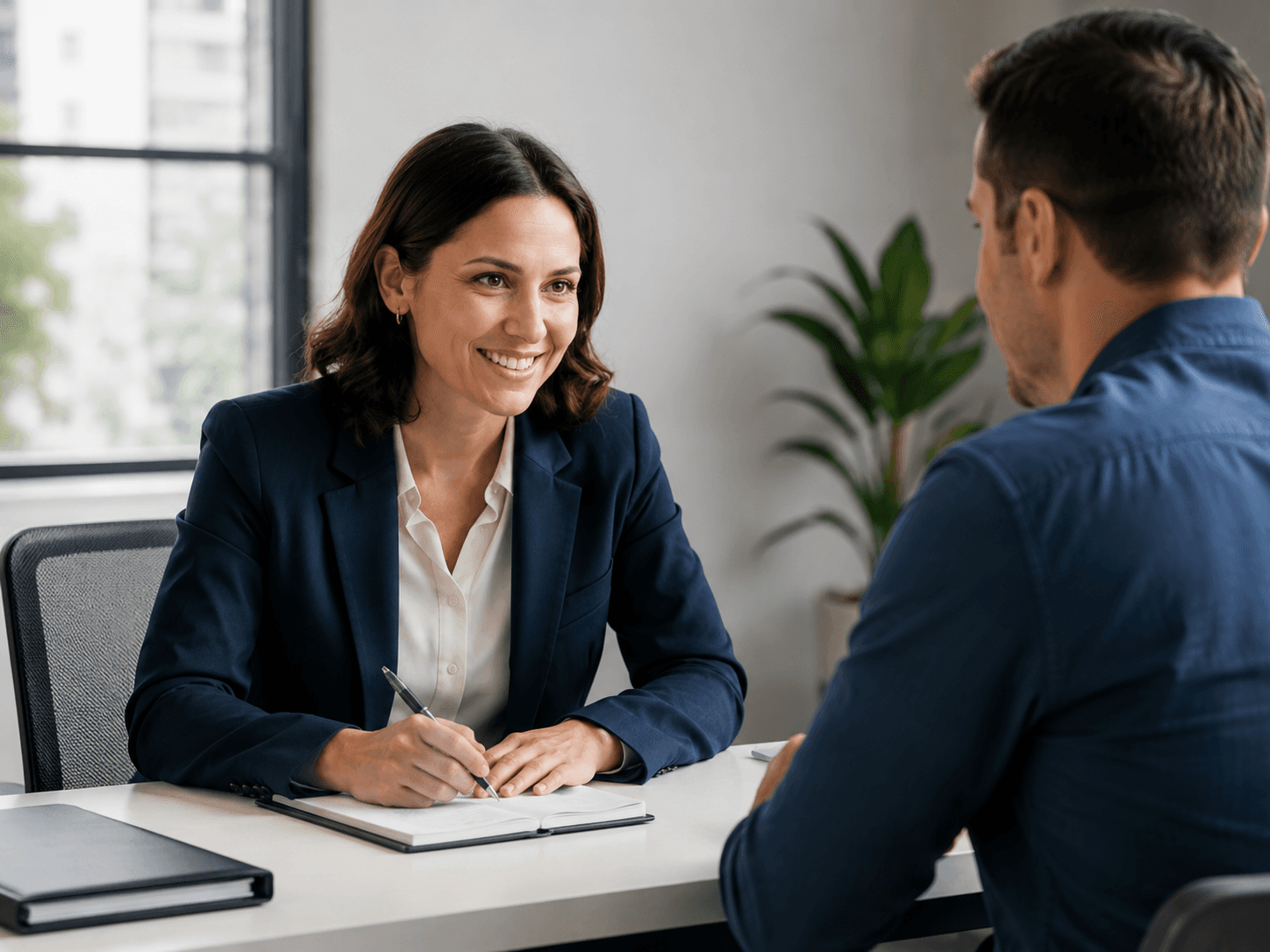 Licensed professional meeting with a client